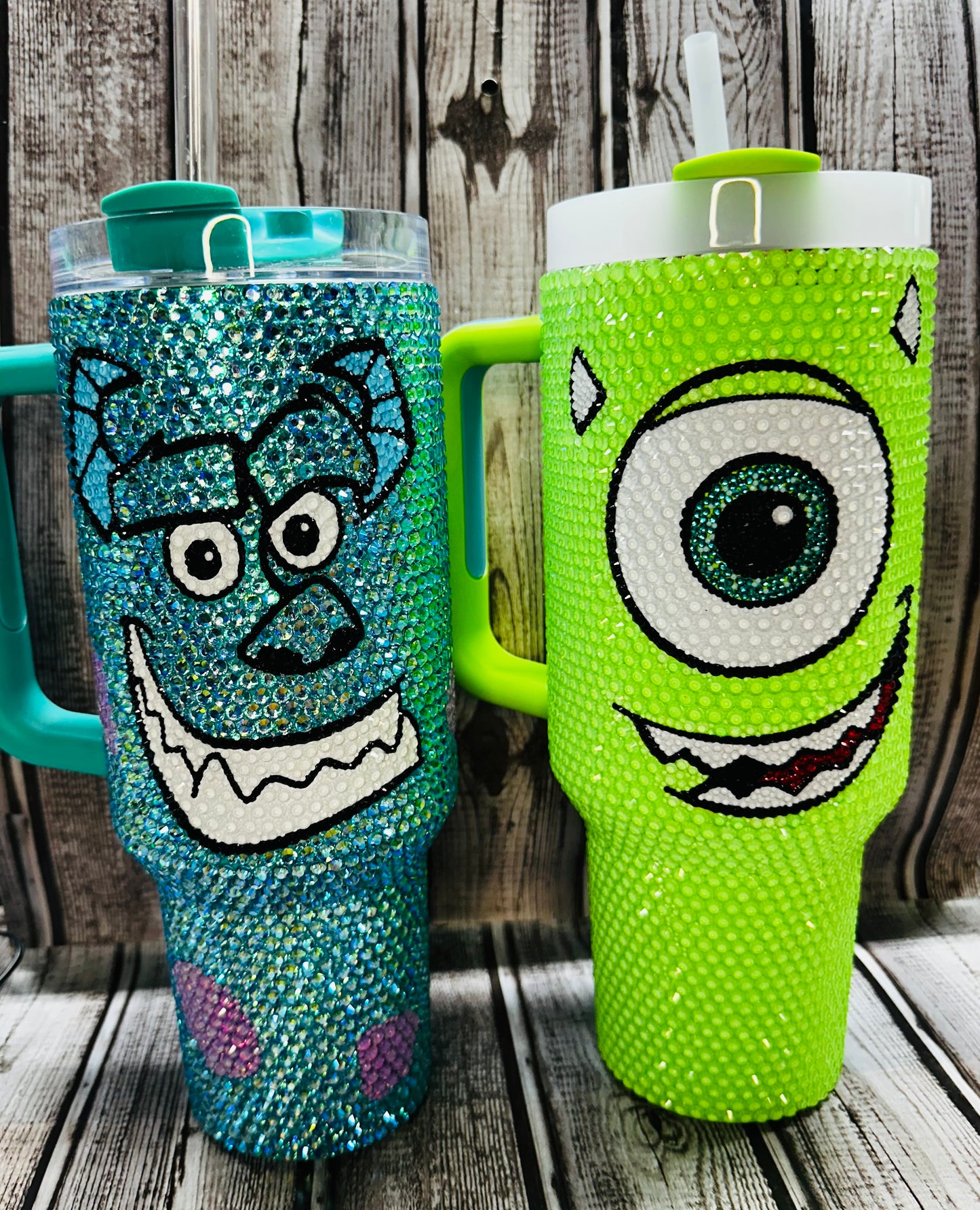Monster Mike 40oz rhinestone Branded tumbler